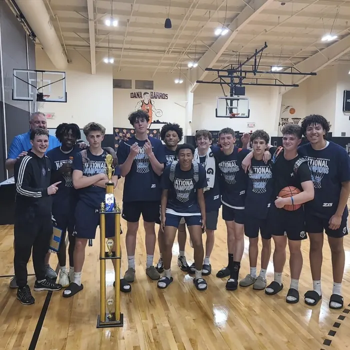 MVE 16U celebrating with the Zero Gravity National Finals championship trophy